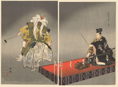 يلعب الممثلون في Noh دور Kokaji Kokaki (العنوان على الكائن) لعب مائة نوح (عنوان المسلسل) نوجاكو هياكوبان (عنوان المسلسل) بواسطة Tsukioka Kogyo