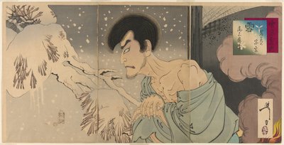 الممثل Onoe Kikugoro V بدور القس Sogen (Yuki: Iwakura Sogen Onoe Baiko) ، من سلسلة "Snow ، Moon ، and Flowers (Setsugekka no uchi)" بواسطة تسوكيوكا يوشيتوشي