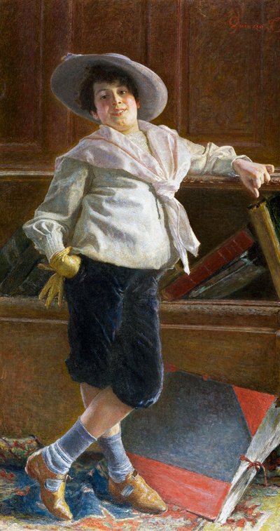 صورة لشاب ، لوحة لتوليو سالفاتور كوينزيو (1858-1918) ، زيت على قماش ، 80 × 100 سم بواسطة توليو سلفاتوري كوينزيو