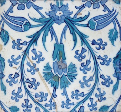 بلاط Isnik مع تصميم الأزهار (الفخار مع التزجيج الملون) بواسطة المدرسة التركية