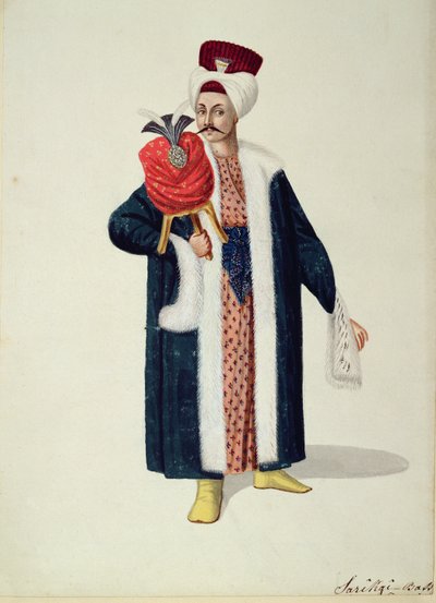 ساريك باسا ، سيد العمامة ، الفترة العثمانية ، الربع الثالث من القرن الثامن عشر (مرحاض على ورق) بواسطة المدرسة التركية