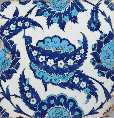 بلاط ، إزنيق ، تركي ، 1540-50 (معجون حجري مع متعدد الألوان تحت التزجيج) بواسطة المدرسة التركية