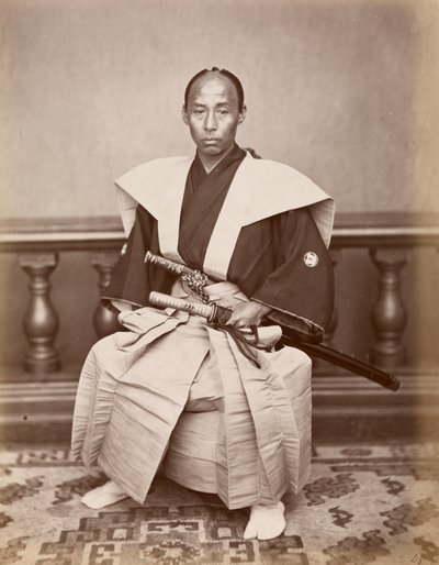 الساموراي (Harada Kiichi) ، ناغازاكي ، اليابان ، c.1870 (طبعة زلال) بواسطة أوينو هيكوما
