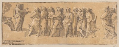 بطرس يعظ في القدس بواسطة Polidoro da Caravaggio