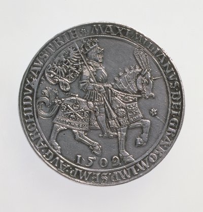 Kronungsdoppelguildiner (مزدوج الغيلدر) للإمبراطور ماكسيميليان الأول (1493-1519) ، أنتويرب منت ، إعادة إصدار عملة 1509 ، 1517 (الوجه) (الفضة) (لعكس انظر 168075) بواسطة Ulrich Ursentaler