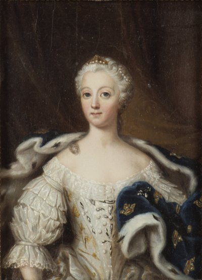 لويز أولريك دي بروس ، رين دي سويدي - صورة لويزا أولريكا من بروسيا (1720-1782) ، ملكة السويد ، بواسطة باش ، أولريكا فريدريكا (1735-1796). زيت على خشب. الأبعاد: 21x15 سم. المتحف الوطني ستوكهولم بواسطة أولريكا فريدريكا باش