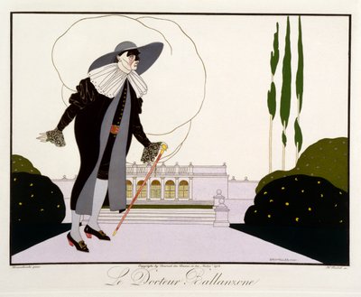 دكتور بلانزون ، من طبعة "أقنعة وشخصيات المسرح الإيطالي" من Le Journal des Dames et des Modes ، نقش بواسطة Henri Reidel (fl.1914-20) 1914 (litho litho) بواسطة أومبرتو (بعد) برونليسكي