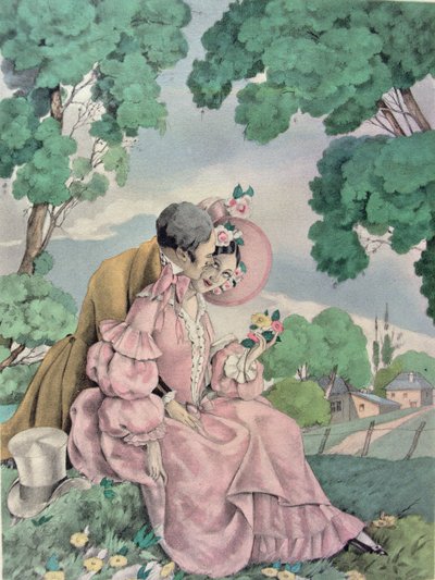 رسم توضيحي لـ "مدام بوفاري" بقلم غوستاف فلوبير (1821-80) نشره جيبرت جون بواسطة أومبرتو (بعد) برونليسكي