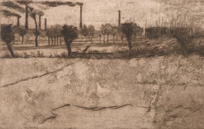 المناظر الطبيعية مع النباتات الصناعية ، 1909. بواسطة Umberto Boccioni