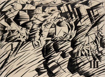 حالات العقل: أولئك الذين يذهبون ، 1912 (حبر على ورق) بواسطة Umberto Boccioni