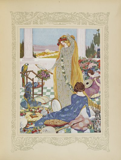 هنا كانت جميع النساء حريصات على ارتداء ملابس مثل الملكة ، رسم توضيحي من "Contes du Temps Jadis" ، أو "Tales from Times Past" ، الصفحة 18 بواسطة أومبرتو برونليسكي