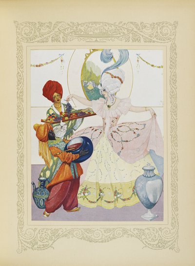 لقد ملأنا الأحواض ، وقدمنا لها الفاكهة وعلب المربى ، رسم توضيحي من "Contes du Temps Jadis" ، أو "Tales from Times Past" ، الصفحة 56 بواسطة أومبرتو برونليسكي
