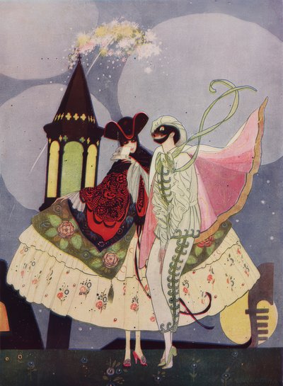 Zwei venezianische Masken und eine Gondel im Werk Carnevale بواسطة أومبرتو برونليسكي