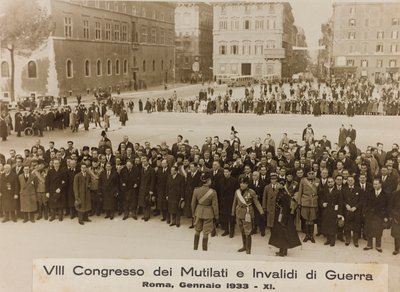 "المؤتمر الثامن لمشوهي الحرب ومعقوهم - روما ، يناير 1933 - 11" (صورة b / w) بواسطة أومبرتو باليسكي