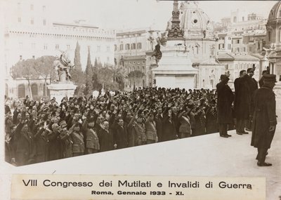 "المؤتمر الثامن لمشوهي الحرب ومعقوهم - روما ، يناير 1933 - 11" (صورة b / w) بواسطة أومبرتو باليسكي