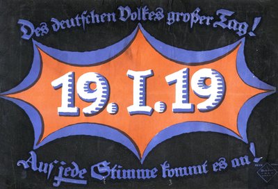 19 يناير 1919. الانتخابات الفيدرالية الألمانية ، 1919. بواسطة غير معروف