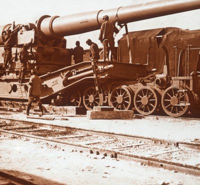 370 بندقية للسكك الحديدية تدعى لويز ، ميللي ، شمال فرنسا ، c1914-c1918 بواسطة غير معروف