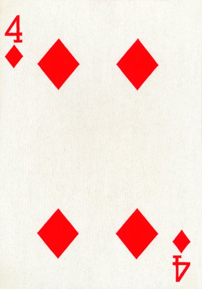 4 من الألماس من مجموعة أوراق لعب Goodall & Son Ltd. ، c1940 بواسطة غير معروف