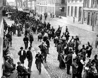 فوج بلجيكي يتراجع إلى أنتويرب ، الحرب العالمية الأولى ، 1914 بواسطة غير معروف