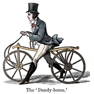 Dandy-Horse أو Draisienne من النوع المألوف c1820 بواسطة غير معروف
