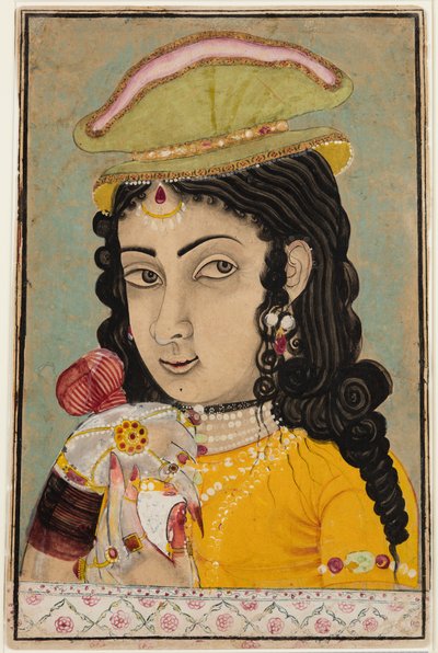 سيدة أوروبية تحمل زجاجة وكوب ، ج. 1710-20. بواسطة غير معروف