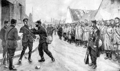 سجين ألماني يجرؤ على مهاجمة ضابط ، فرنسا ، الحرب العالمية الأولى ، 1915 بواسطة غير معروف