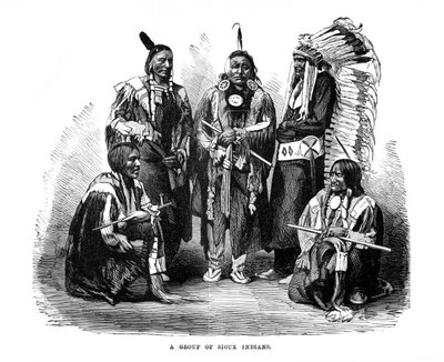 مجموعة من هنود سيوكس ، 1872 بواسطة غير معروف