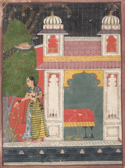 بطلة نتف زهرة: صفحة من Nayikabheda المتفرقة ، كاليفورنيا. 1660-80. بواسطة غير معروف