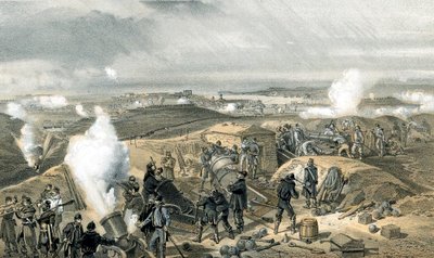 يوم حار في البطاريات ، حرب القرم ، 1853-1856 بواسطة غير معروف