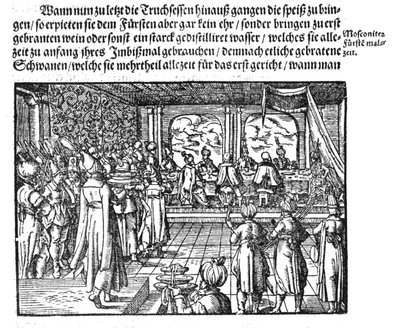 وجبة القيصر من Die Moskouitische Chronica بواسطة S. Herberstein ، 1579 بواسطة غير معروف