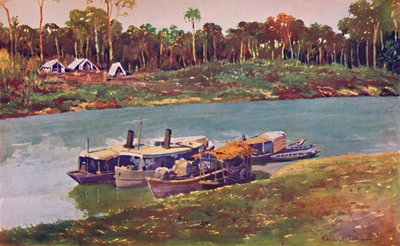 معسكر عسكري على امتداد الأمازون العليا ، على بعد ثلاثة آلاف ميل من البحر ، 1914 بواسطة غير معروف