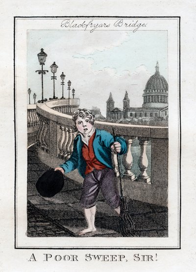 A Sweep Sire، Sir !، Blackfriars Bridge، London، 1805 بواسطة غير معروف