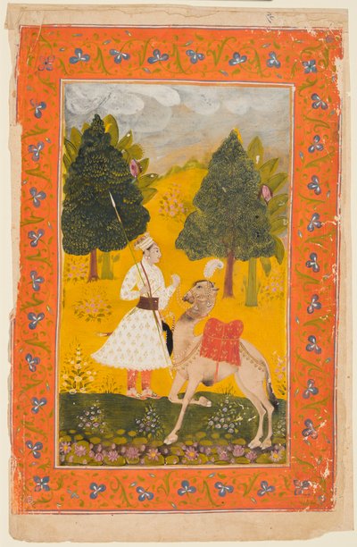 محارب راجبوت مع الجمل ، ربما مارو راجيني من راجمالا ، 1650-80. بواسطة غير معروف