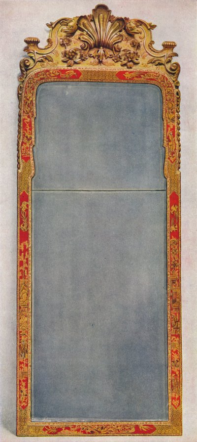 زجاج رصيف نادر للغاية من c1720 في إطار مزين بالورنيش الأحمر ، c1720 ، 1936 بواسطة غير معروف