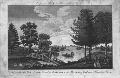 منظر للجزيرة في حديقة هوبكنز ، صقر. قرب Cobham في Surry. ، c1760 بواسطة غير معروف