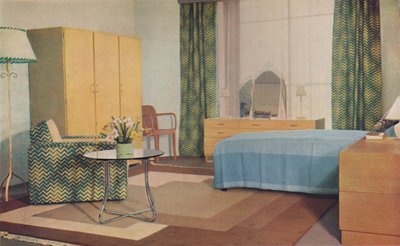غرفة نوم من تصميم Miss PE Humphries ، 1936 بواسطة غير معروف