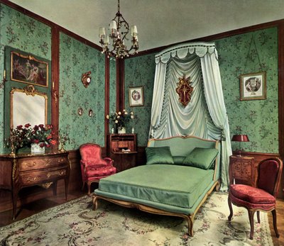 غرفة نوم من عهد غرفة لويس الخامس عشر ، Hotel des Saints Pères ، باريس ، 1938 بواسطة غير معروف