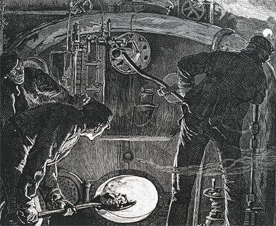 A driver and a fireman on a train. بواسطة غير معروف