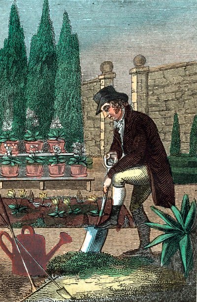 بستاني يحفر بأسمائها ، 1821 بواسطة غير معروف