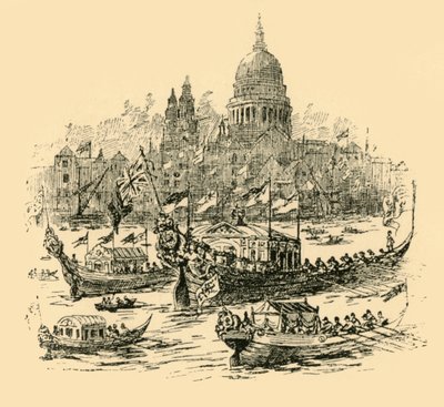 عملية شراء كبيرة للمراكب المزخرفة من Whitehall إلى Limehouse ، 1907. بواسطة غير معروف