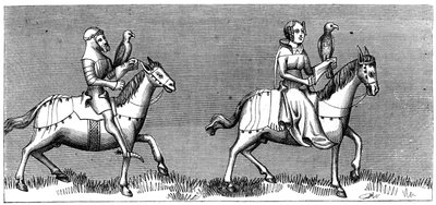 سيدة تنشر الصقور ، القرن الرابع عشر 1849 بواسطة غير معروف
