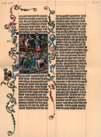 صفحة من الكتاب المقدس Wenzel ، c1400 ، 1903 بواسطة غير معروف