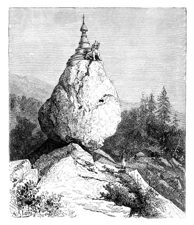 معبد فوق صخرة ، 1895 بواسطة غير معروف