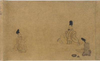 مسابقة في تأليف القصائد بين مختلف الحرفيين ، فترة نانبوكوتشو ، 1333-1392. بواسطة غير معروف