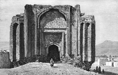 مسجد مدمر من القرن الرابع عشر ، همدان ، إيران ، 1895 بواسطة غير معروف