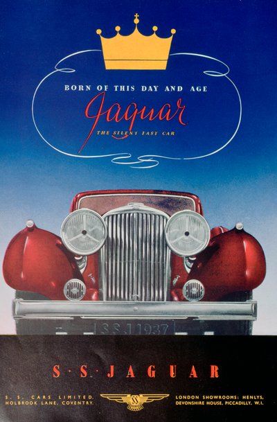 إعلان عن سيارة Jaguar SS 1937 بواسطة غير معروف