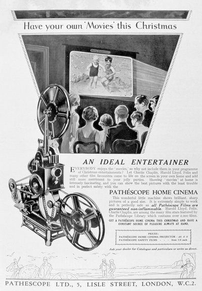 إعلان عن السينما المنزلية Pathescope ، 1928 بواسطة غير معروف