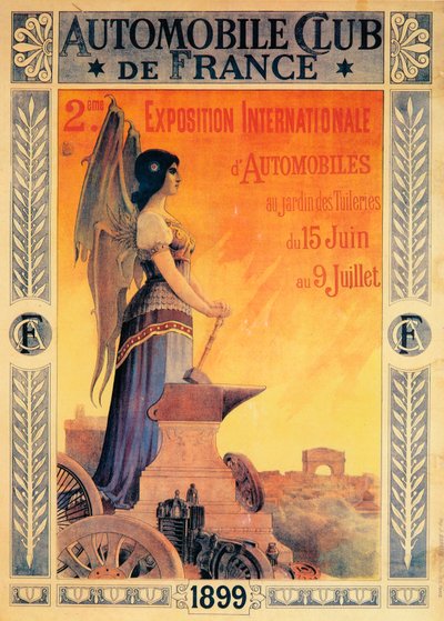 إعلان لنادي السيارات بمعرض فرانسيس الدولي للسيارات 1899 بواسطة غير معروف