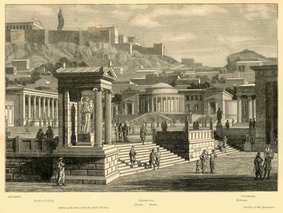 تم استعادة Agora of Athens ، 1890. بواسطة غير معروف