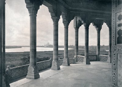 أجرا. شرفة برج الياسمين ، تظهر تاج ، c1910. بواسطة غير معروف